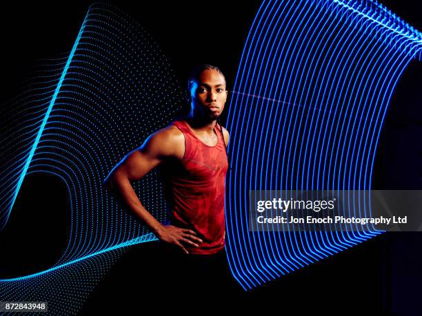 portrait of athletic man - jon enoch stock pictures, royalty-free photos & images