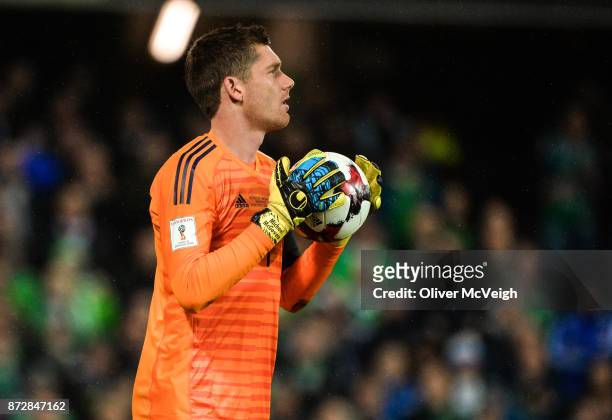 Belfast , Ireland - 9 November 2017; Michael McGovern of Northern Ireland during the FIFA 2018 World Cup Qualifier Play-off 1st leg match between...