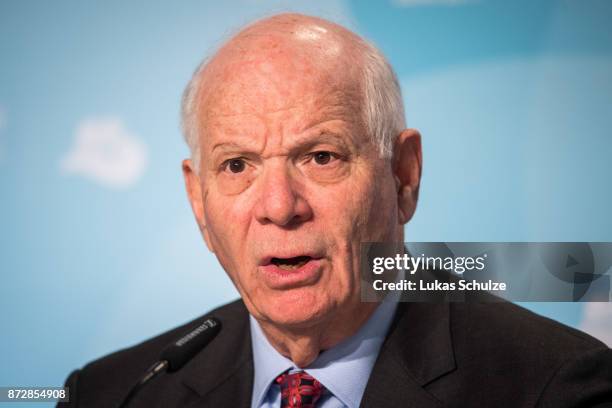 Senator Ben Cardin joins a press conference during the COP 23 United Nations Climate Change Conference on November 11, 2017 in Bonn, Germany. A...