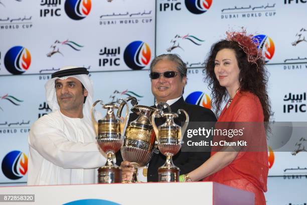 Hong Kong runner Amber Sky, trained by Ricky Yiu and ridden by Joao Moreira, wins the G1 Al Quoz Sprint at Meydan racecourse on March 29, 2014 in...