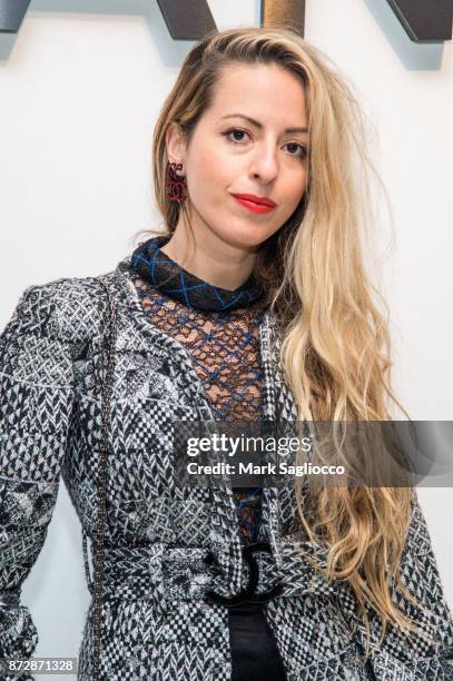 Filmmaker Crystal Moselle, wearing CHANEL, attends the CHANEL celebration of the launch of The Coco Club at The Wing Soho on November 10, 2017 in New...