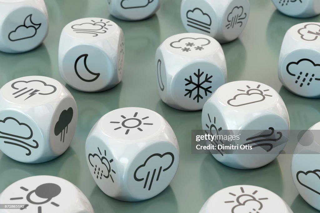 Dice with Weather symbols
