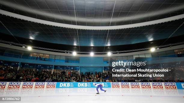 Natalia Voronina of Russia competes in the Womens 1500m on day two during the ISU World Cup Speed Skating held at Thialf on November 11, 2017 in...