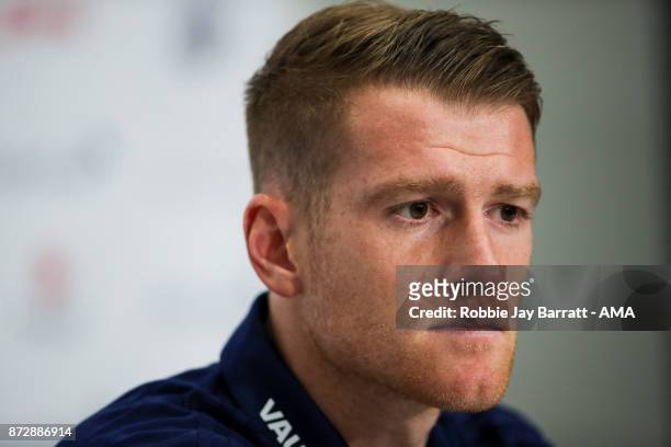 Steven Davis of Northern Ireland during a press conference prior to the training session prior to the FIFA 2018 World Cup Qualifier Play-Off: Second...