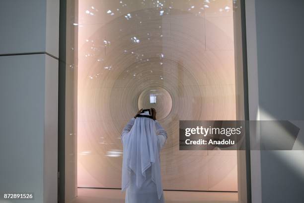People visit the Louvre Abu Dhabi displaying 600 art pieces including 300 artworks rented from the Louvre, in Abu Dhabi, UAE on November 11, 2017.