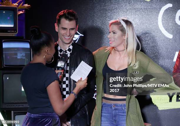 Tinea Taylor interviews Mike Tompkins and Andie Case during the MTV EMAs 2017 Breaks Sessions on November 11, 2017 in London, England.