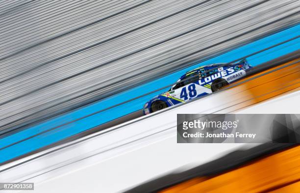 Jimmie Johnson, driver of the Lowe's Chevrolet, during practice for the Monster Energy NASCAR Cup Series Can-Am 500 at Phoenix International Raceway...