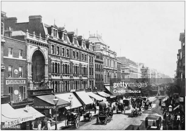 antique photograph of london: oxford street - oxford street stock illustrations