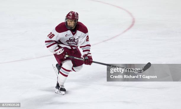 Oliver Chau of the Massachusetts Minutemen skates against the Providence College Friars during NCAA hockey at the Mullins Center on November 9, 2017...