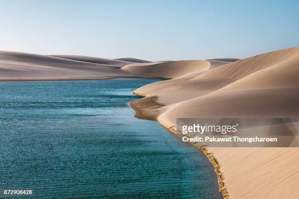 scenic view of lencois maranhenses, brazil - dunes arena fotografías e imágenes de stock