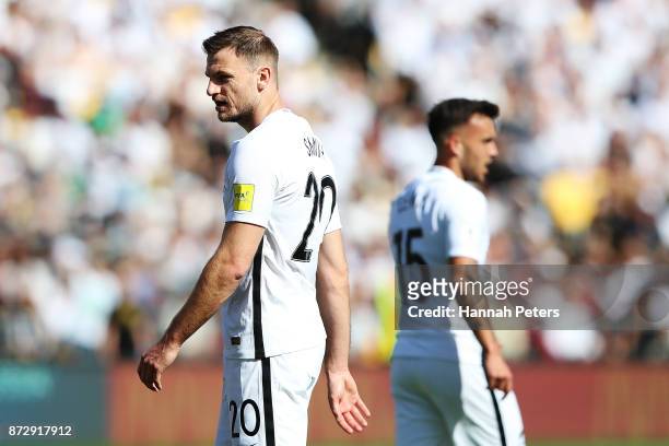 Tommy Smith of the All Whites looks on during the 2018 FIFA World Cup Qualifier match between the New Zealand All Whites and Peru at Westpac Stadium...