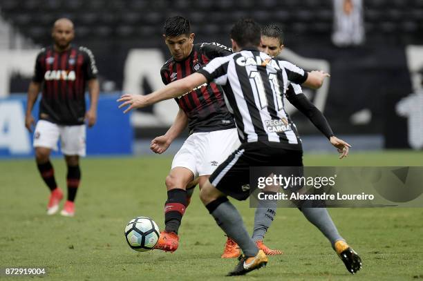 Esteban PavezÂ of Atletico PR in action during the match between Botafogo and Atletico PR as part of Brasileirao Series A 2017 at Engenhao Stadium on...