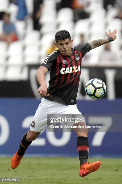 Esteban PavezÂ of Atletico PR in action during the match between Botafogo and Atletico PR as part of Brasileirao Series A 2017 at Engenhao Stadium on...