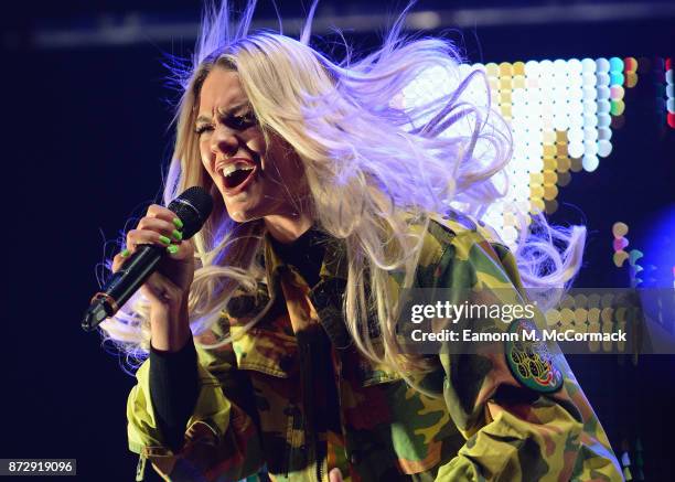 Louisa Johnson performs during Free Radio Live held at Genting Arena on November 11, 2017 in Birmingham, England.
