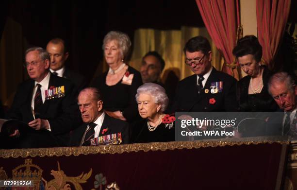 Queen Elizabeth II and Prince Philip, Duke of Edinburgh, Princess Anne, Princess Royal, Sir Tim Laurence and the Prince Charles, Prince of Wales...