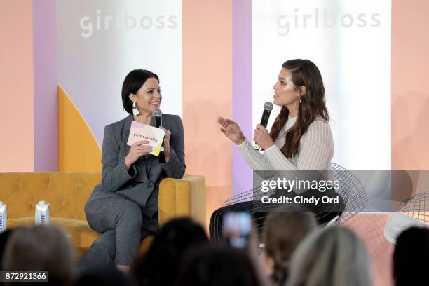 Girlboss Founder & CEO Sophia Amoruso and Model & Author Ashley Graham speak onstage at Girlboss Rally Hosted By Sophia Amoruso's Girlboss on...