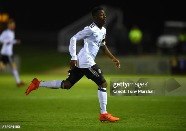 Matondo-Merveille Papela of Germany during the International Match between Germany U17 and Portugal U17 at St Georges Park on November 11, 2017 in...