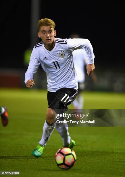 Ole Pohlmann of Germany during the International Match between Germany U17 and Portugal U17 at St Georges Park on November 11, 2017 in...