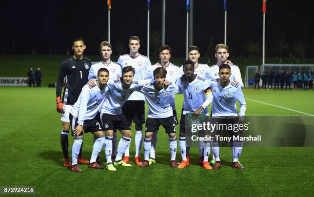 Players of Germany pose for a team photo during the International Match between Germany U17 and Portugal U17 at St Georges Park on November 11, 2017...