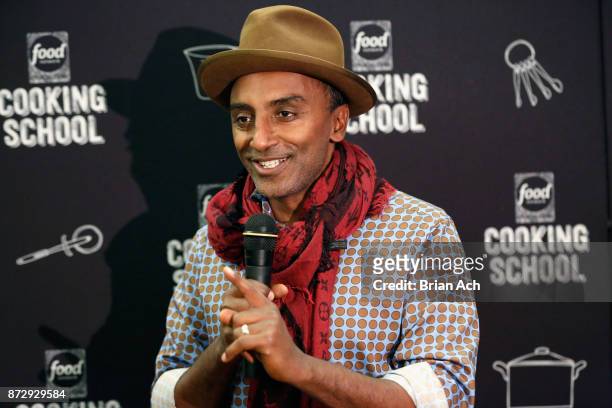 Chef Marcus Samuelsson speaks at Food Network Magazine's 2nd Annual Cooking School featuring Marcus Samuelsson on November 11, 2017 in New York City.