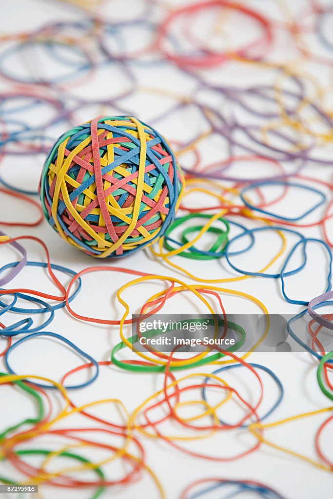 Rubber band ball and rubber bands