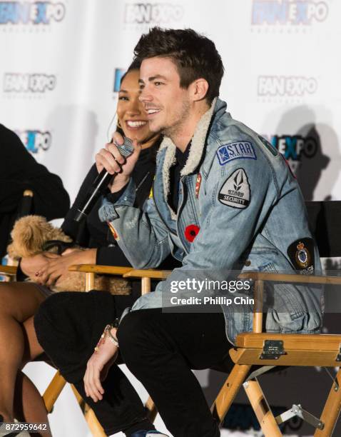 Actor Grant Gustin attends 'The Flash" Q&A at Fan Expo Vancouver in the Vancouver Convention Centre on November 11, 2017 in Vancouver, Canada.