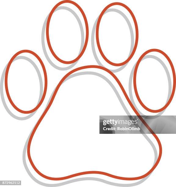 linie art paw print - tierfinger stock-grafiken, -clipart, -cartoons und -symbole