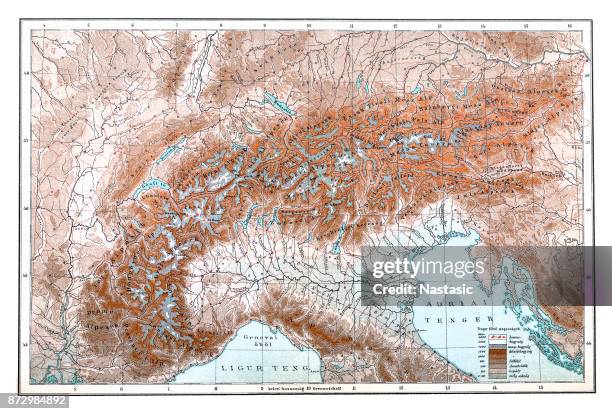 Alps Map Photos And Premium High Res Pictures Getty Images The Alps 
