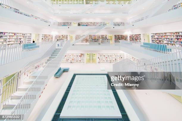 stuttgart city library modern public library - stuttgart library stock pictures, royalty-free photos & images