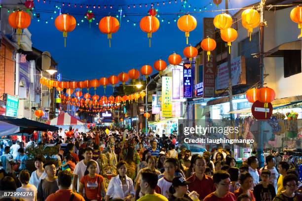 chinese new year georgetown penang malaysia - penang state stock pictures, royalty-free photos & images