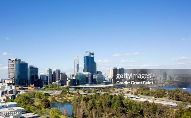 view of city. - perth city australia stockfoto's en -beelden