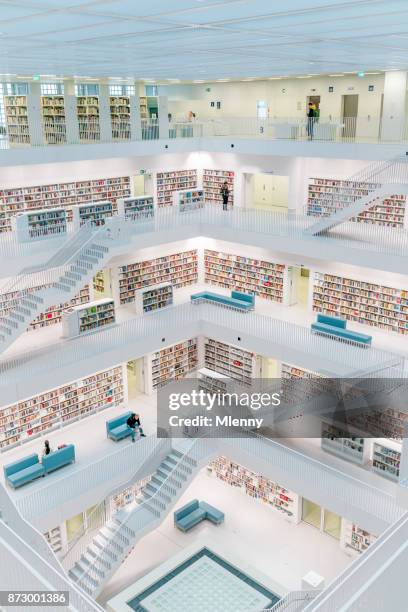 stuttgart city library modern public library - stuttgart library stock pictures, royalty-free photos & images