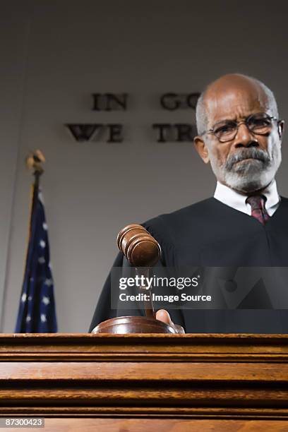 portrait of a judge - judge bench stock pictures, royalty-free photos & images