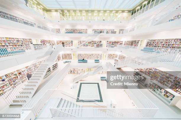 stuttgart modern library architecture stadtbibliothek city library - from the archives space age style stock pictures, royalty-free photos & images