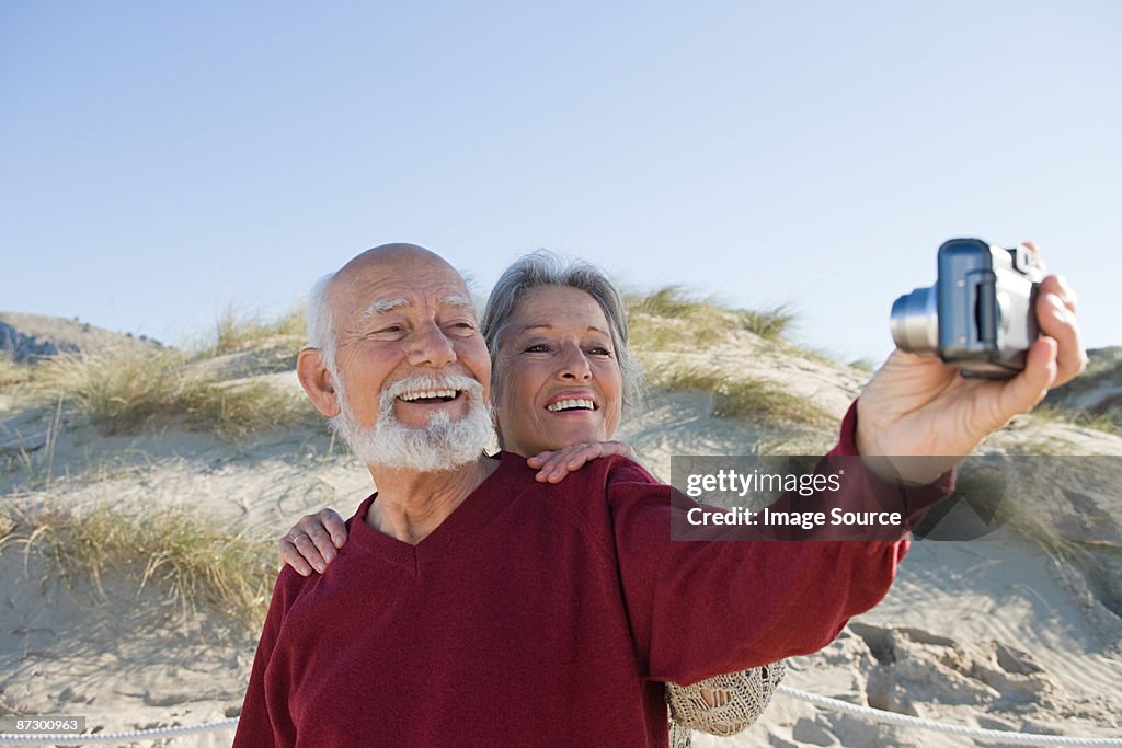 Senior couple taking a self portrait