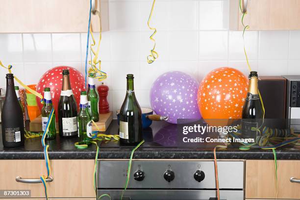 party aftermath - messy house party stock pictures, royalty-free photos & images