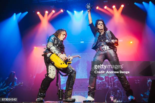 Ryan Roxie and Alice Cooper perform at First Direct Arena Leeds on November 11, 2017 in Leeds, England.