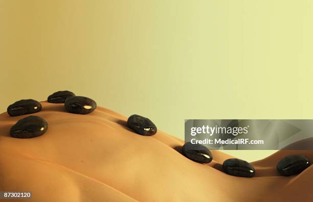 hot stone massage - shingles background stock illustrations