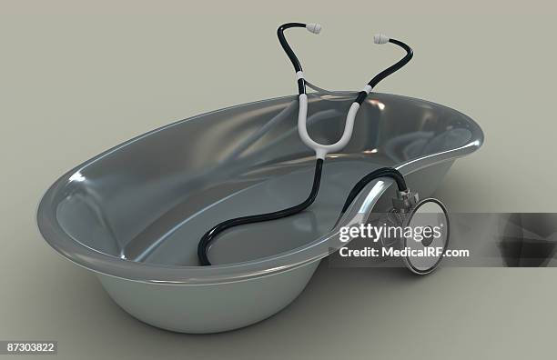 stethoscope - medical tray stock illustrations