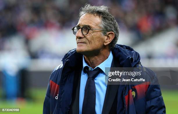 Coach of France Guy Noves before the autumn international rugby match between France and New Zealand at Stade de France on November 11, 2017 in...