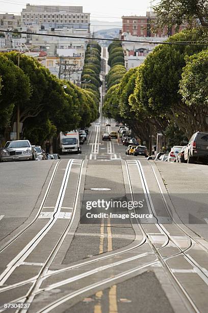 hill in san francisco - steep stock pictures, royalty-free photos & images