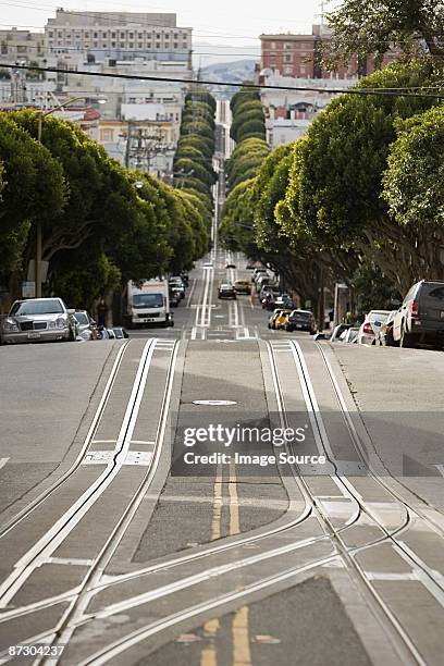 hill in san francisco - bumpy road stock pictures, royalty-free photos & images