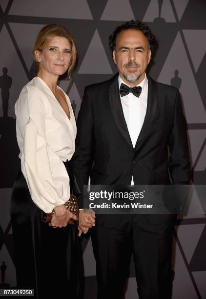 María Eladia Hagerman and Alejandro González Iñárritu attend the Academy of Motion Picture Arts and Sciences' 9th Annual Governors Awards at The Ray...