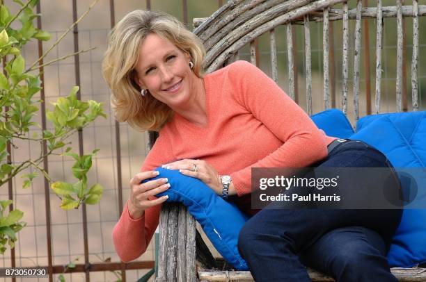 Erin Brockovich, played by Julia Roberts in the movie "Erin Brockovich" at her home, October 29, 2001 Agoura Hills, California