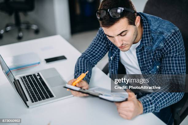 Working Paper Computer 143 Man Working Computer Paper Stock Photos, High-Res Pictures, and ...