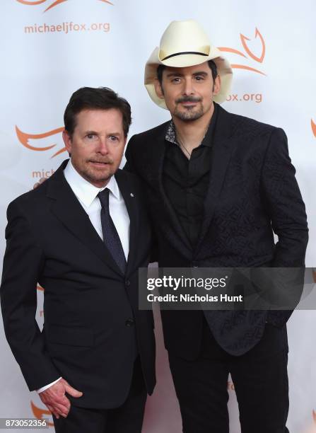 Michael J. Fox and Brad Paisley on the red carpet of A Funny Thing Happened On The Way To Cure Parkinson's benefitting The Michael J. Fox Foundation...