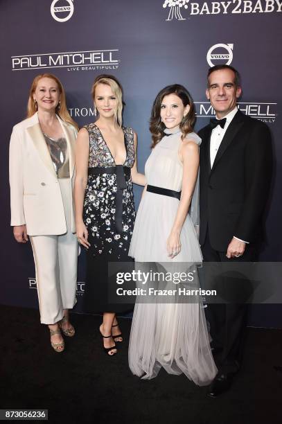 Amy Wakeland, Baby2Baby Co-Presidents Kelly Sawyer Patricof and Norah Weinstein, and Eric Garcetti attend The 2017 Baby2Baby Gala presented by Paul...