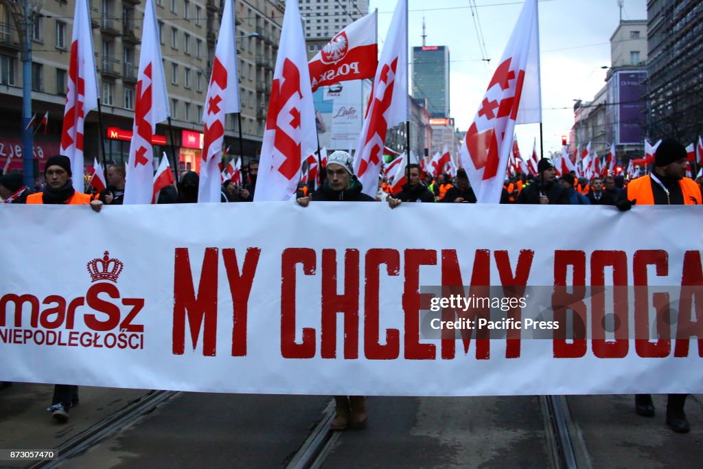 Thousands of nationalists and far right members marched to...