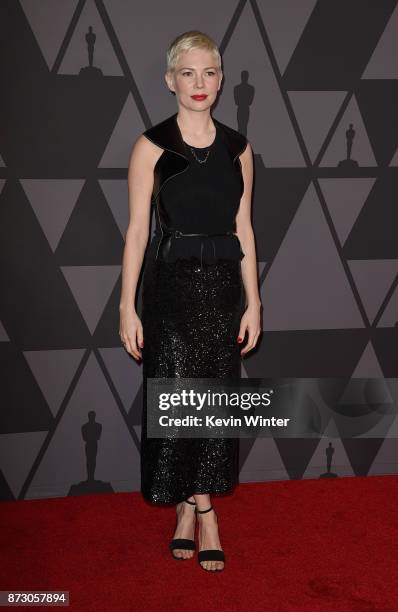 Michelle Williams attends the Academy of Motion Picture Arts and Sciences' 9th Annual Governors Awards at The Ray Dolby Ballroom at Hollywood &...