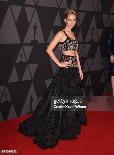 Jennifer Lawrence attends the Academy of Motion Picture Arts and Sciences' 9th Annual Governors Awards at The Ray Dolby Ballroom at Hollywood &...